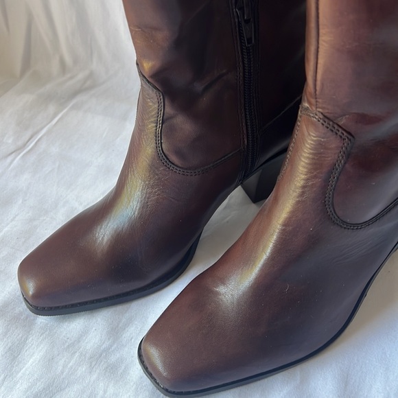 Antonio Melani Leather Dark Brown Boots 9.5M New with deffect - Picture 10 of 16